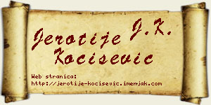 Jerotije Kočišević vizit kartica